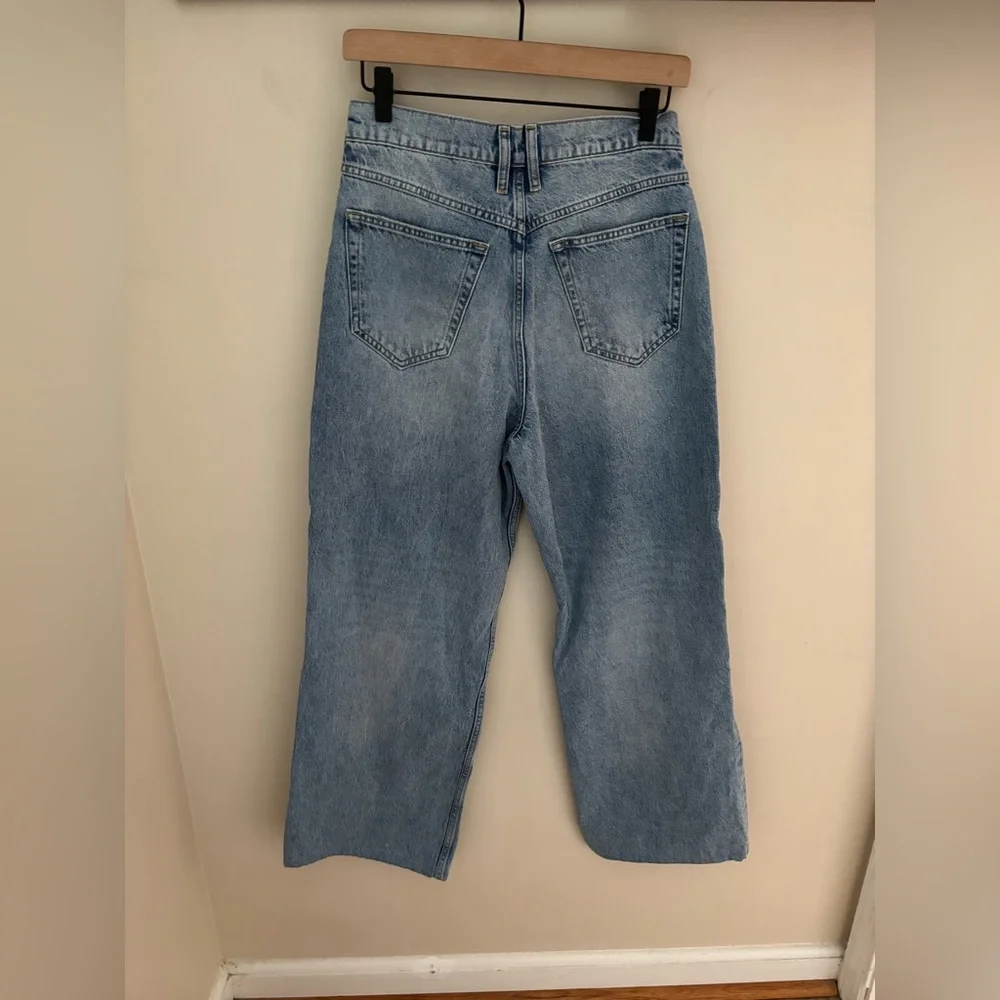 Frame Le High N Tight Wide Leg Bilson Rips Wash Distressed Jean 27 - Picture 6 of 8